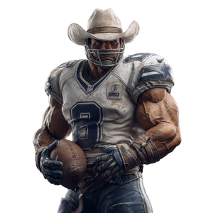 Muscular Football Cowboy Vinyl Car Decal Sticker – Waterproof & UV-Resistant 3.4133333333333336"