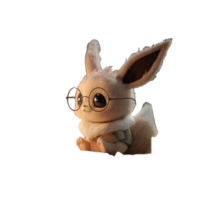 Eevee At Desk Vinyl Car Decal Sticker – Waterproof & UV-Resistant 3.4133333333333336"