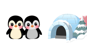 Cute Penguins Igloo Vinyl Car Decal Sticker – Waterproof & UV-Resistant 2.56"
