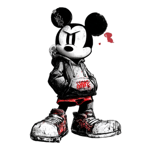 Graffiti Mickey Hoodie Vinyl Car Decal Sticker – Waterproof & UV-Resistant 6.826666666666667"