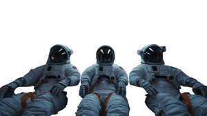 Astronauts In Spaceship Vinyl Car Decal Sticker – Waterproof & UV-Resistant 2.72"