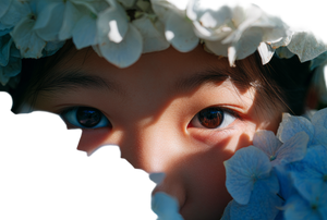 Girl With Hydrangeas V2 Vinyl Car Decal Sticker – Waterproof & UV-Resistant 2.986666666666667"