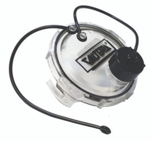 Valterra Bayonet Waste Valve Cap | Clear Sewer Cap with Garden Hose Connector | Prevents Leak, Fits Standard Waste Valve Systems