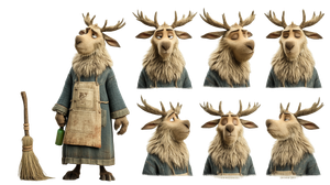 Anthropomorphic Reindeer Character Vinyl Car Decal Sticker – Waterproof & UV-Resistant 5.4