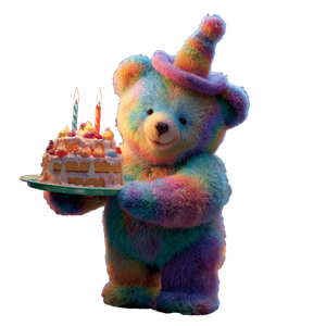 Teddy Bear Cake V2 Vinyl Car Decal Sticker – Waterproof & UV-Resistant 3.4133333333333336"