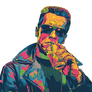 Terminator With Drink Vinyl Car Decal Sticker – Waterproof & UV-Resistant 3.4133333333333336"