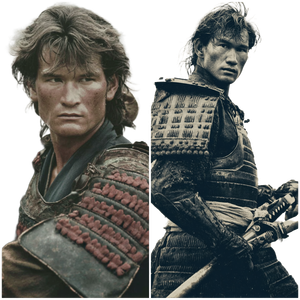 Patrick Swayze Samurai Vinyl Car Decal Sticker – Waterproof & UV-Resistant 3.4133333333333336"