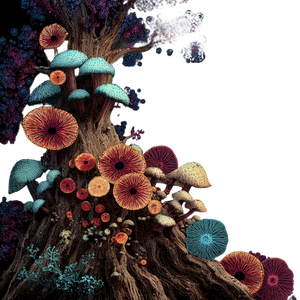Tree Base Mushrooms Vinyl Car Decal Sticker – Waterproof & UV-Resistant 6.826666666666667"