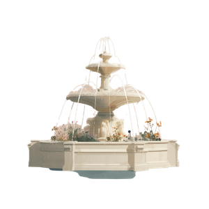 French Fountain Illustration Vinyl Car Decal Sticker – Waterproof & UV-Resistant 6.826666666666667"