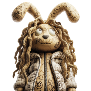 Hippy Bunny Character Vinyl Car Decal Sticker – Waterproof & UV-Resistant 6.826666666666667"