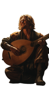 Lute Player Vinyl Car Decal Sticker – Waterproof & UV-Resistant 4.8533333333333335"