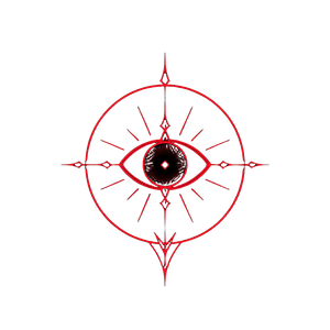Red Eye Sigil Vinyl Car Decal Sticker – Waterproof & UV-Resistant 3.4133333333333336"