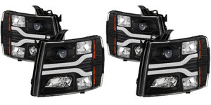 2x Upgrade Your 2007-2014 Chevrolet Silverado Headlights | Spyder Automotive | Clear Lens Halogen Bulb Set of 2