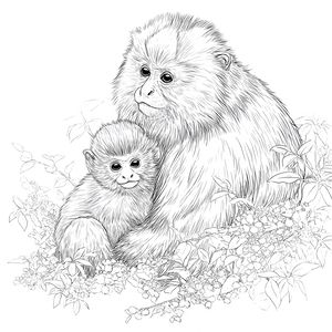 Monkey With Baby Vinyl Car Decal Sticker – Waterproof & UV-Resistant 3.4133333333333336"