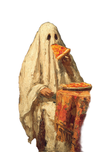 Ghost Eating Pizza V2 Vinyl Car Decal Sticker – Waterproof & UV-Resistant 4.4