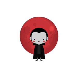 Cute Vampire Illustration Vinyl Car Decal Sticker – Waterproof & UV-Resistant 6.826666666666667"