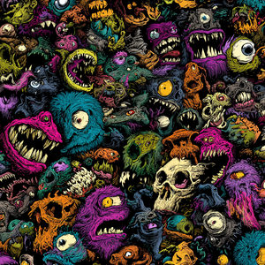 Colorful Comic Monsters Vinyl Car Decal Sticker – Waterproof & UV-Resistant 3.4133333333333336"