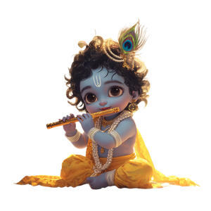 Baby Krishna Flute Vinyl Car Decal Sticker – Waterproof & UV-Resistant 6.826666666666667"