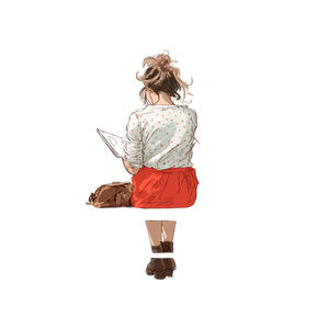 Woman Drawing Sketchbook Vinyl Car Decal Sticker – Waterproof & UV-Resistant 3.4133333333333336"