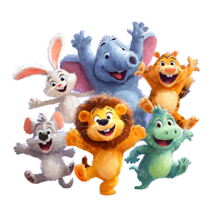 Playful Animal Friends V2 Vinyl Car Decal Sticker – Waterproof & UV-Resistant 6.826666666666667"