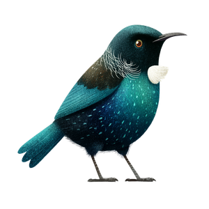 Stylized Tui Bird Vinyl Car Decal Sticker – Waterproof & UV-Resistant 6.826666666666667"