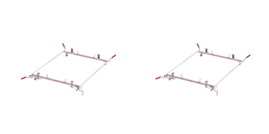 2x Weather Guard 70 Inch White Aluminum Van Ladder Rack | Dual Clamp On Street and Curb Side | Lightweight | Adjustable