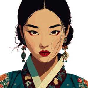 Korean Woman Illustration V2 Vinyl Car Decal Sticker – Waterproof & UV-Resistant 6.826666666666667"