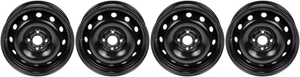 4x Sleek Black 15x6 Wheel | Dorman 4x100mm Bolt Pattern, 40mm Offset, 5.57" Backspacing, TPMS Compatible