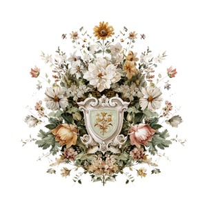 Victorian Wedding Crest Vinyl Car Decal Sticker – Waterproof & UV-Resistant 6.826666666666667"