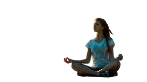 Meditating Girl Thunderstorm Vinyl Car Decal Sticker – Waterproof & UV-Resistant 2.72"