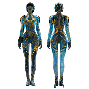 Futuristic Worker Woman Vinyl Car Decal Sticker – Waterproof & UV-Resistant 3.4133333333333336"
