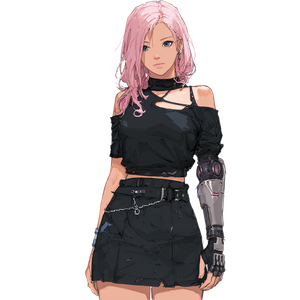 Cyberpunk Anime Woman V52 Vinyl Car Decal Sticker – Waterproof & UV-Resistant 3.4133333333333336"