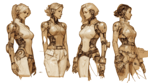 Cyberpunk Cyborg Sketches Vinyl Car Decal Sticker – Waterproof & UV-Resistant 2.72"