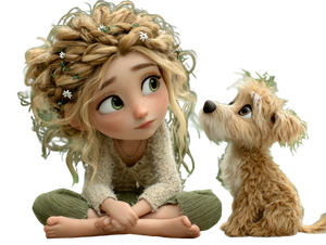Girl Playing Dog Vinyl Car Decal Sticker – Waterproof & UV-Resistant 6.1866666666666665"