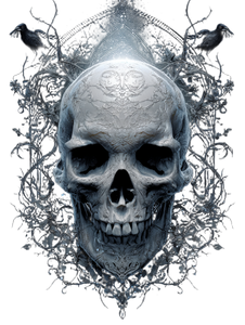 Gothic Skull Illustration V5 Vinyl Car Decal Sticker – Waterproof & UV-Resistant 8.213333333333333"
