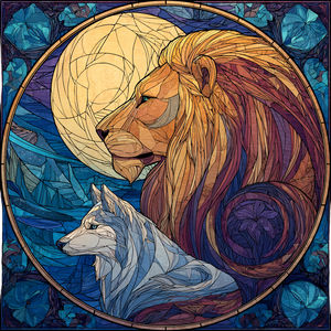 Moon Wolf Lion Vinyl Car Decal Sticker – Waterproof & UV-Resistant 6.826666666666667"