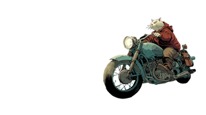 Cat On Motorbike V2 Vinyl Car Decal Sticker – Waterproof & UV-Resistant 2.72"
