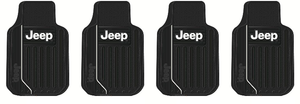 4x Ultimate Jeep Logo Floor Mats | Universal Fit Rubber | Trim to Fit | Molded with High-Quality Materials