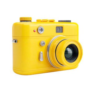 Yellow Camera Vinyl Car Decal Sticker – Waterproof & UV-Resistant 3.4133333333333336"