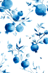 Blue Pomegranate Pattern Vinyl Car Decal Sticker – Waterproof & UV-Resistant 4.4
