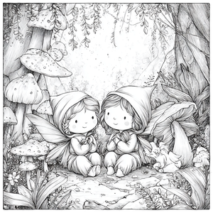 Fairy Friends Forest Vinyl Car Decal Sticker – Waterproof & UV-Resistant 3.4133333333333336"