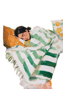 Sleeping Woman Blanket Vinyl Car Decal Sticker – Waterproof & UV-Resistant 4.32"