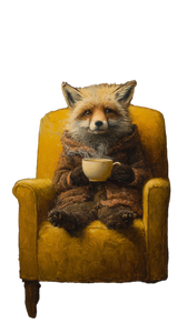 Fox In Armchair Vinyl Car Decal Sticker – Waterproof & UV-Resistant 4.8533333333333335"