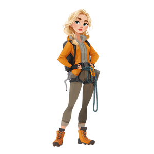 Blonde Mountain Climber Vinyl Car Decal Sticker – Waterproof & UV-Resistant 3.4133333333333336"