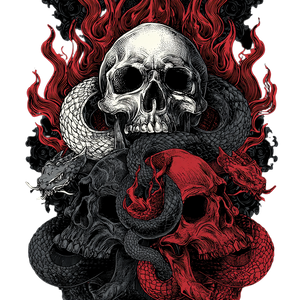Skulls With Snakes Vinyl Car Decal Sticker – Waterproof & UV-Resistant 3.4133333333333336"