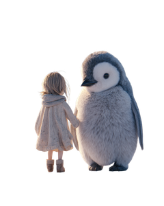 Penguin And Girl Vinyl Car Decal Sticker – Waterproof & UV-Resistant 8.0"