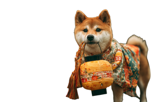 Shiba With Lantern Vinyl Car Decal Sticker – Waterproof & UV-Resistant 2.986666666666667"