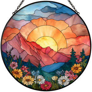 Stained-Glass Sun Catcher Vinyl Car Decal Sticker – Waterproof & UV-Resistant 3.4133333333333336"