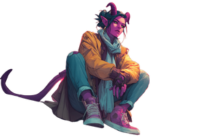 Modern Tiefling Comic Vinyl Car Decal Sticker – Waterproof & UV-Resistant 2.986666666666667"