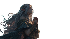 Elven Woman Praying Vinyl Car Decal Sticker – Waterproof & UV-Resistant 5.4